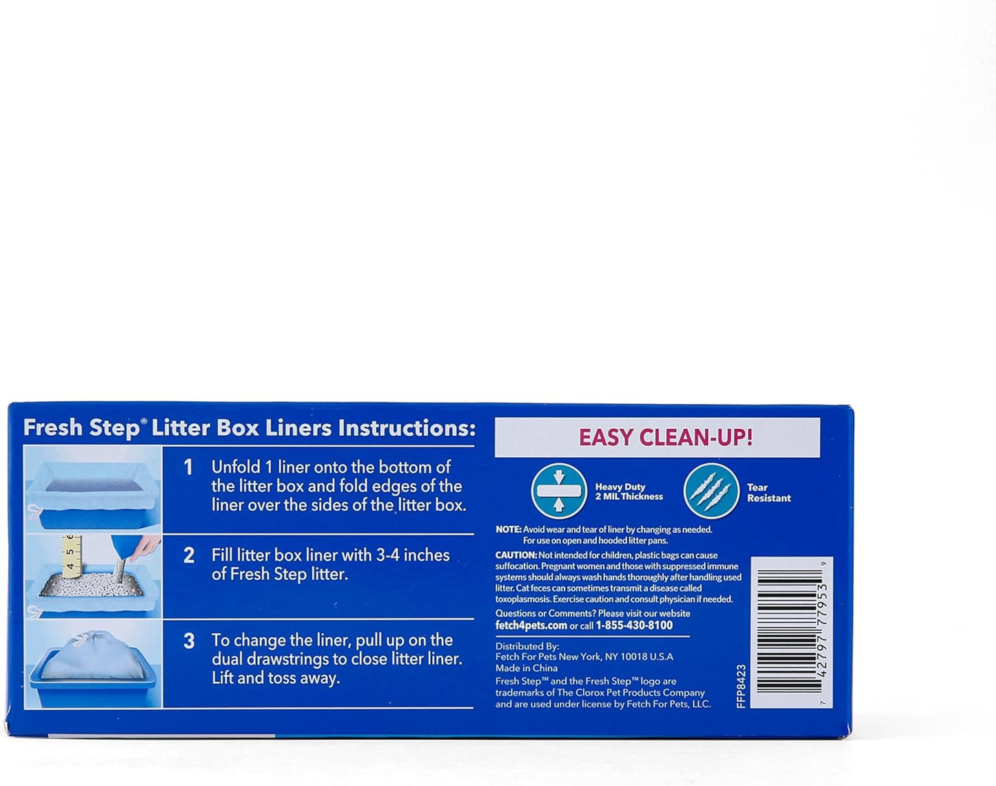 Drawstring Cat Litter Box Liners, Scented Heavy Duty Kitty Litter Bags for Large Oval or Rectangle Pans, Helps Contain Odor and Mess, Easy Lift Out Cleanup, 30 X 17 In, 7 Count