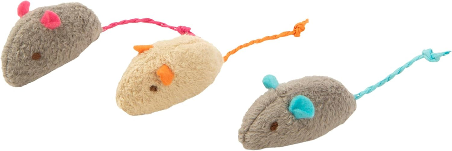 (3 Count) Skitter Critters Catnip Cat Toys - Gray/Cream, 3 Count